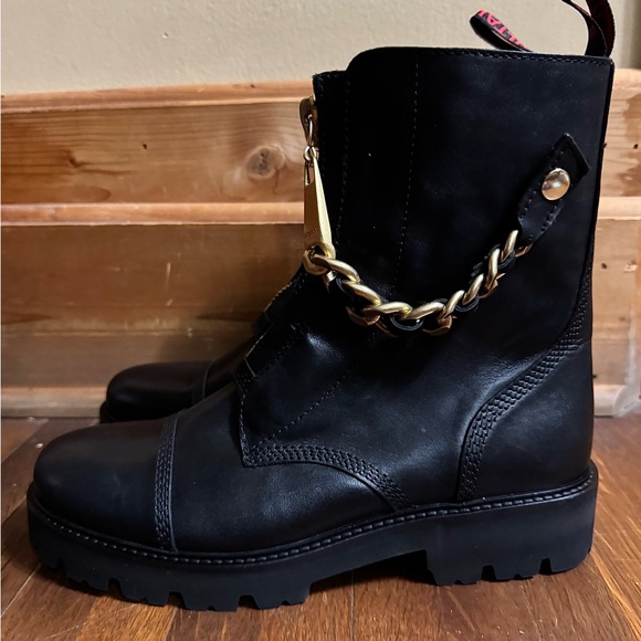 Women's Zadig & voltare Black leather boots with buckle size 7.5 brand new - Picture 1 of 6